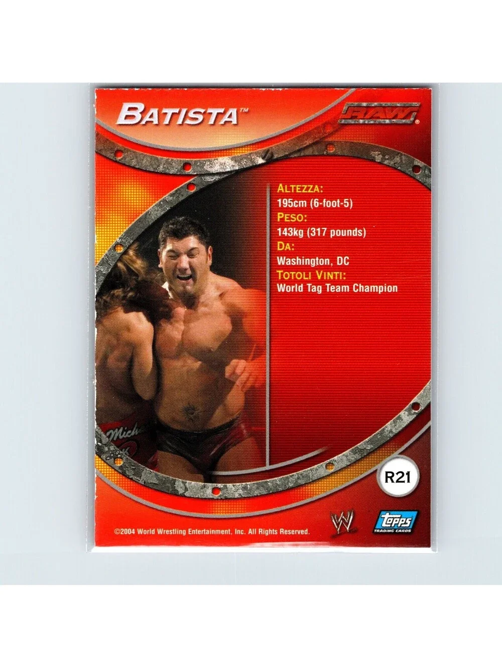 2004 Topps WWE RAW & SmackDown Apocalypse (English Edition) Batista #R21 Foil